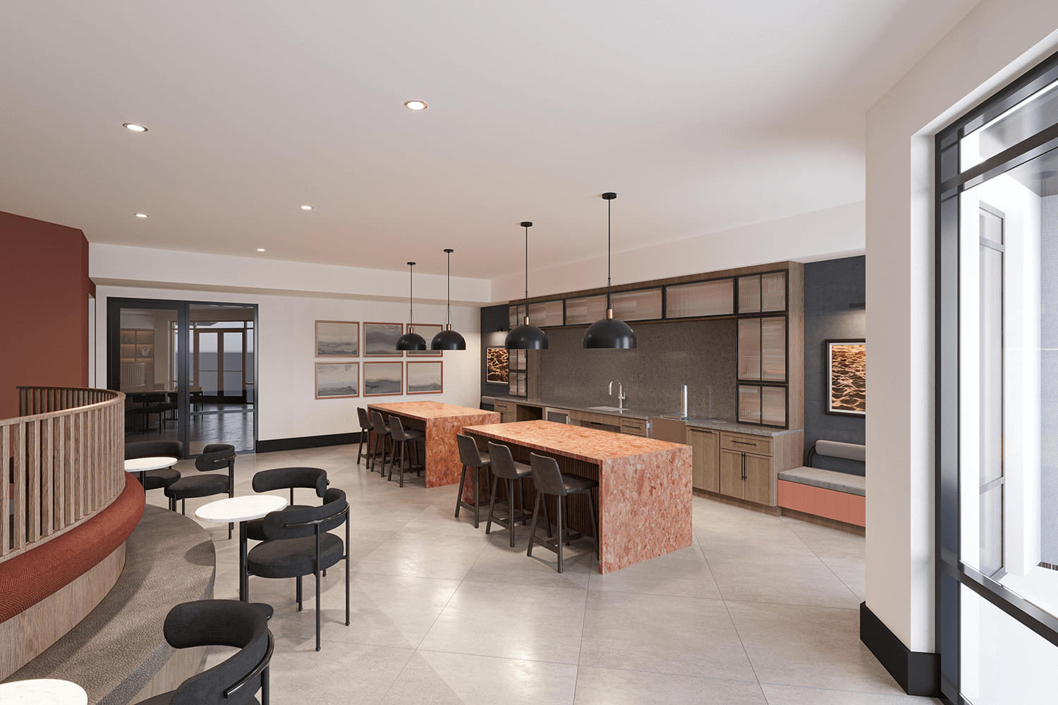 Modern apartment lounge at Upshore Palm Harbor
